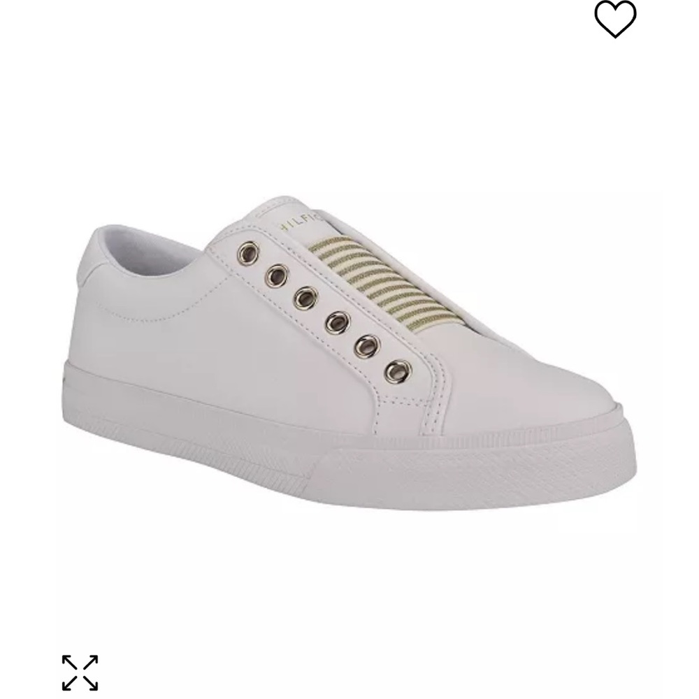 Tommy Hilfiger Lavern sneaker. Size 9. Gold metallic detail. Brand new in box.